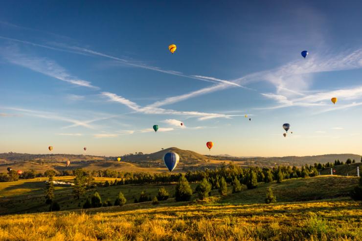 Balloons and arboretum, Canberra, Australian Capital Territory © Tourism Australia