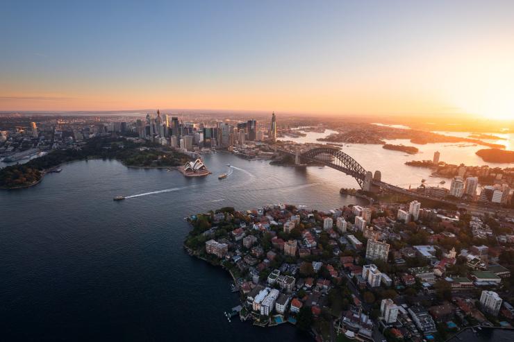 Aerial of Sydney Harbour, Sydney, New South Wales © Tourism Australia
