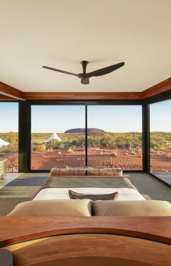 Dune Pavilion Bedroom, Longitude 131, Uluru-Kata Tjuta National Park, Northern Territory © George Apostolidis