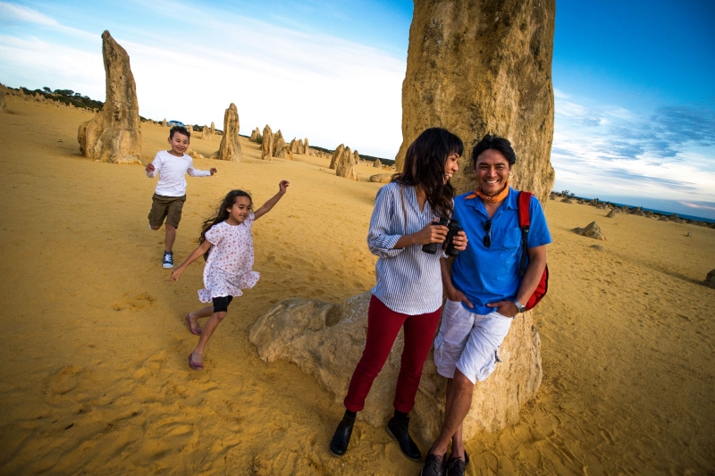 Family at the Pinnacles, Nambung National Park, Western Australia © Tourism Western Australia