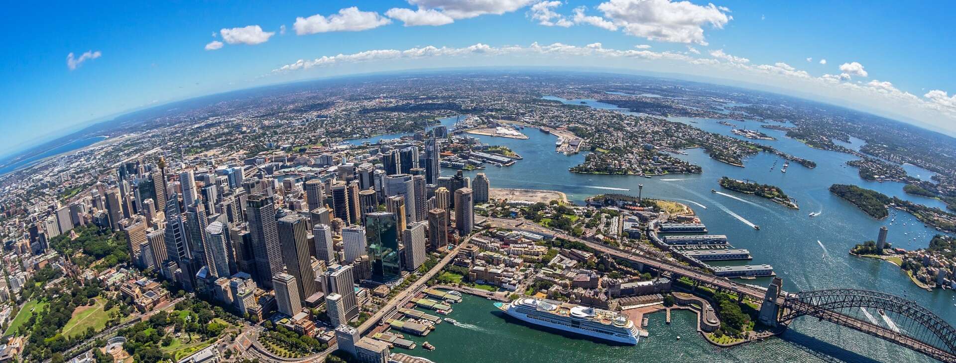 Aerial view of Sydney Harbour, Sydney, New South Wales © Tourism Australia