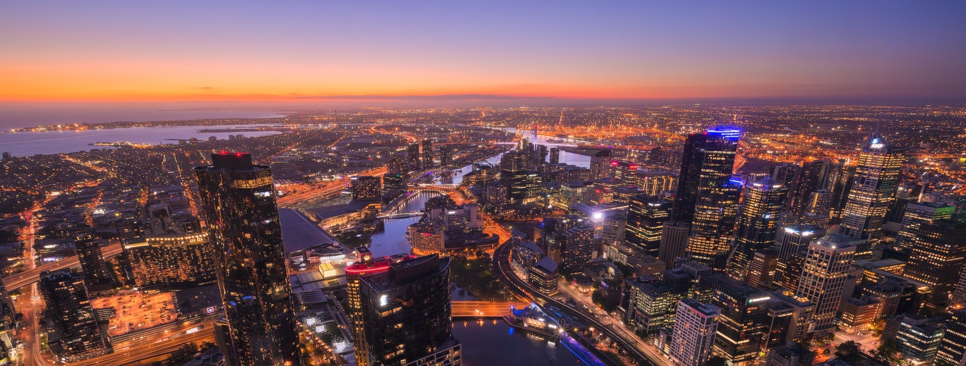 Sunset view from the Eureka Skydeck, Melbourne, VIC © Tourism Australia