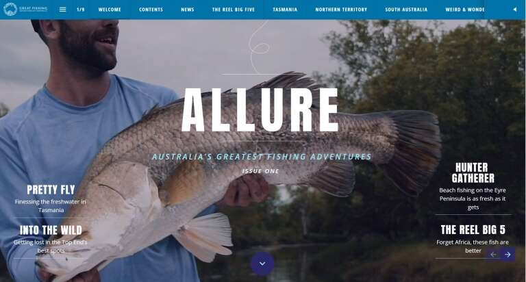 Allure’ magazine highlights Great Fishing Adventures of Australia in inaugural issue © Tourism Australia 