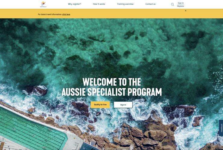 The new Aussie Specialist Program website