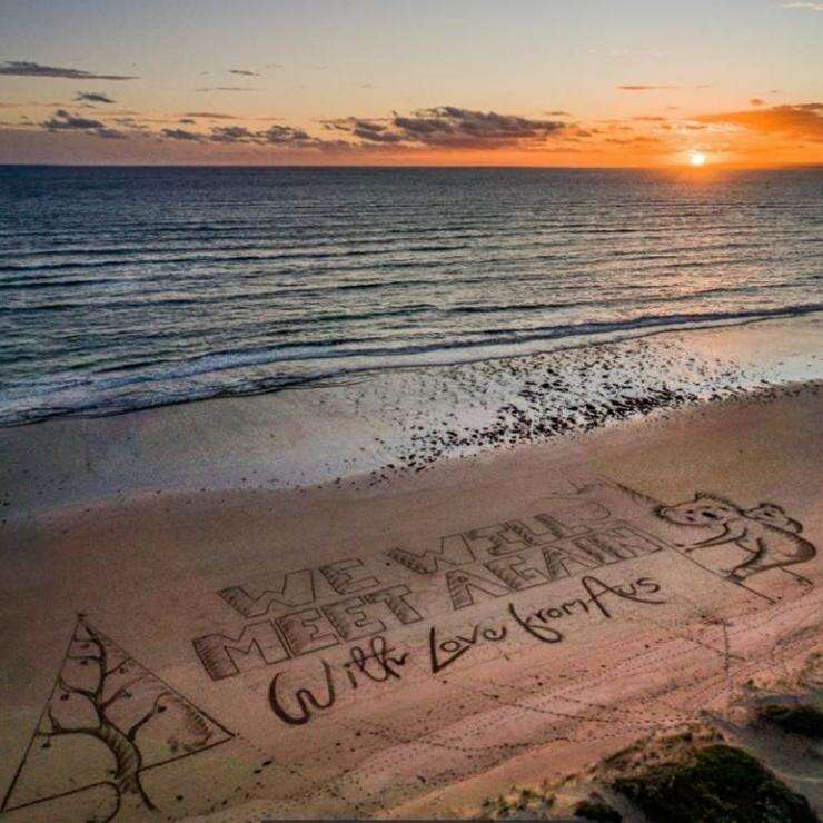 'We will meet again' beach message