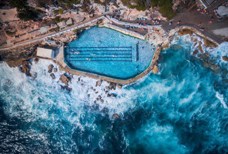 Aerial view of Bronte Baths, Sydney, New South Wales © Tourism Australia, Daniel Tran Aerial view of Bronte Baths, Sydney, New South Wales © Tourism Australia, Daniel Tran
