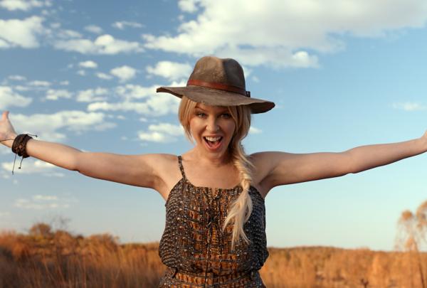 Kylie Minogue at Uluru, Uluru-Kata Tjuta National Park, Northern Territory © Tourism Australia