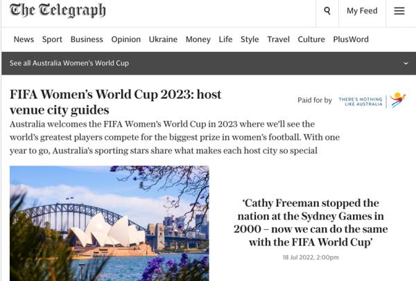 FIFA Women’s World Cup © Tourism Australia