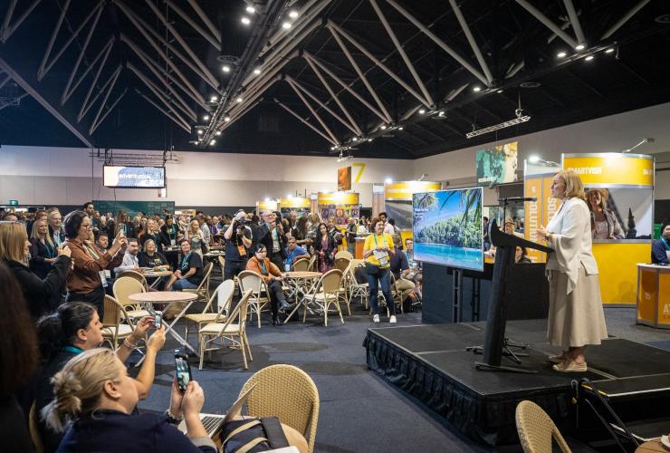 Phillipa Harrison, Managing Director of Tourism Australia, at ATE 2022, Sydney, NSW © Tourism Australia Phillipa Harrison, Managing Director of Tourism Australia, at ATE 2022, Sydney, NSW © Tourism Australia