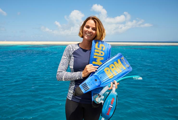 Quicksilver Group marine biologist and Master Reef Guide, Samantha Gray © Tourism Australia Quicksilver Group marine biologist and Master Reef Guide, Samantha Gray © Tourism Australia