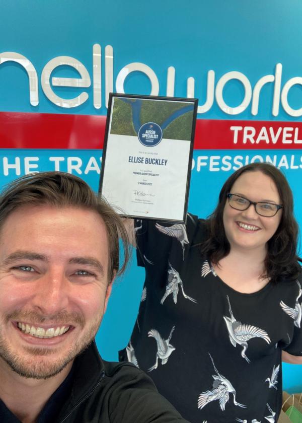 Dan Wright & Ellise Buckley, Helloworld Palmerston North  © Tourism Australia