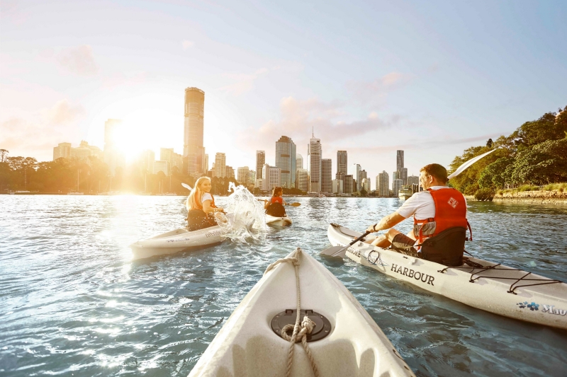 Group canoeing on the Brisbane River, Brisbane, Queensland © Brisbane Marketing