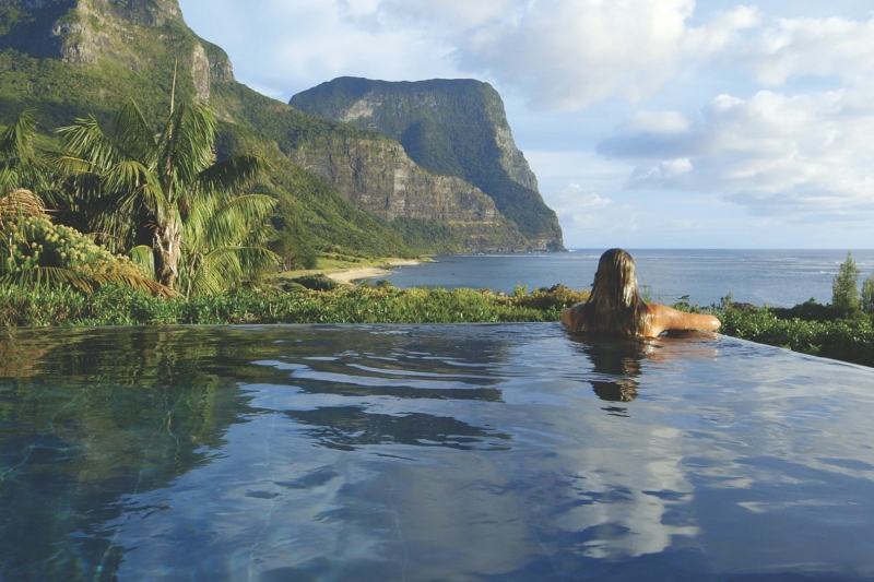 Woman in the pool at Capella Lodge, Lord Howe Island, NSW © Capella Lodge