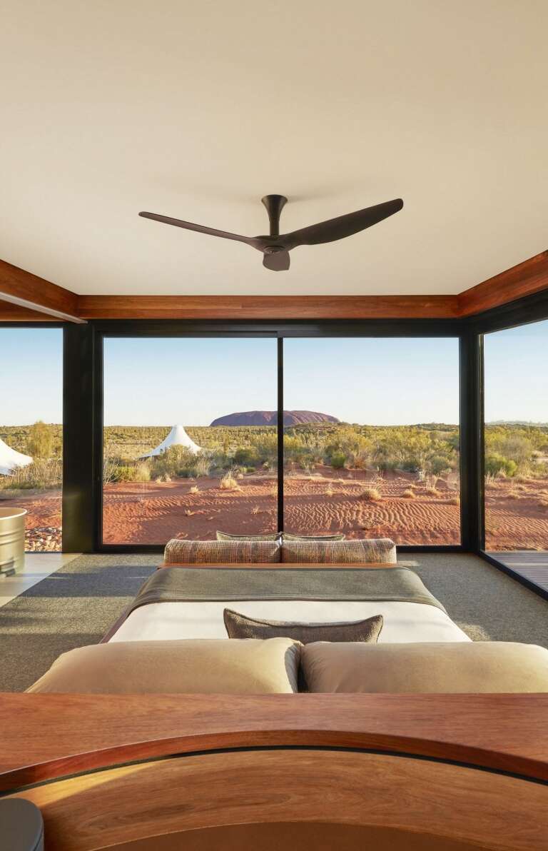 Dune Pavilion Bedroom, Longitude 131, Uluru-Kata Tjuta National Park, Northern Territory © George Apostolidis