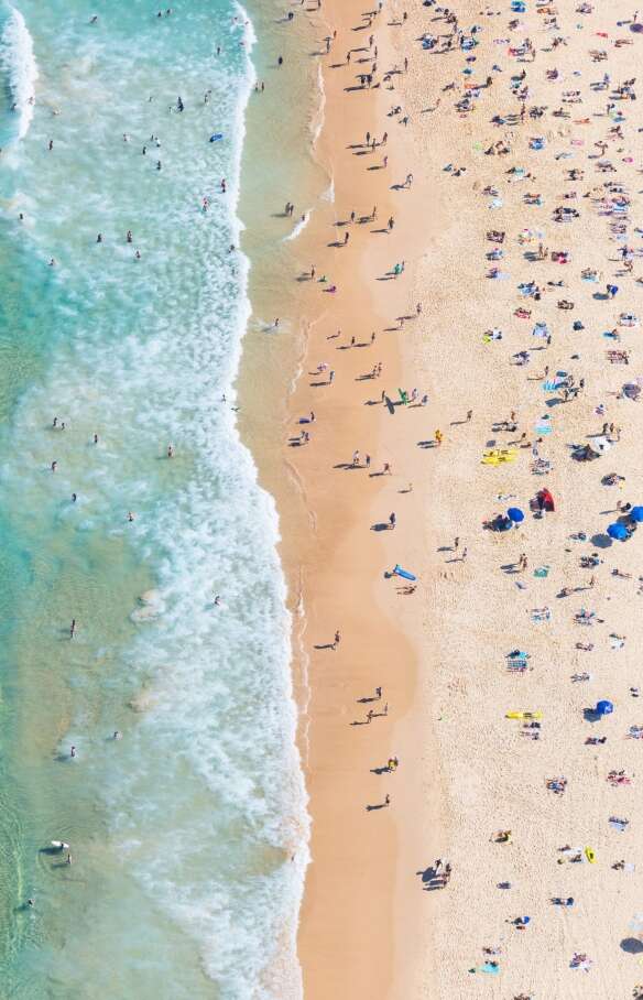 Aerial view of Bondi Beach, Sydney, New South Wales © Tourism Australia
