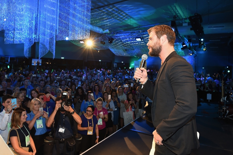 Chris Hemsworth addresses delegates at ATE 2016