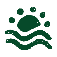 A dark green hand-drawn icon featuring a stylised sun rising over two wavy lines. The organic, textured linework represents the preservation of Australia's unique natural landscapes and environments. © Tourism Australia