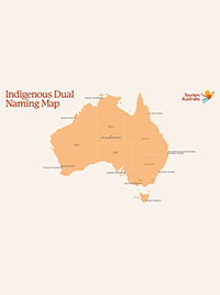Map of Australia that includes dual naming for destinations © Tourism Australia