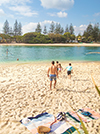 Family on the beach at Tallebudgera Creek, Gold Coast, Queensland © Destination Gold Coast
